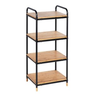 Černý/v přírodní barvě kovový koupelnový regál 42×94,5 cm Loft – Wenko