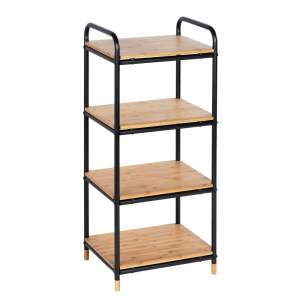 Černý/v přírodní barvě kovový koupelnový regál 42×94,5 cm Loft – Wenko