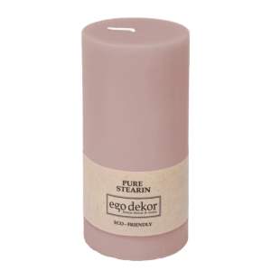 Pudrově růžová svíčka Eco candles by Ego dekor Friendly, doba hoření 50 h