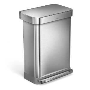 Pedálový ocelový odpadkový koš 55 l – simplehuman