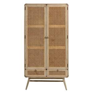 Šatní skříň z masivu mindi v přírodní barvě 90×175 cm Nalu – Kave Home