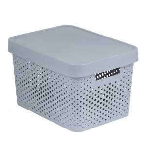 Šedý úložný box Curver Holes