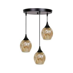 Černé závěsné svítidlo se skleněným stínidlem Aspa – Candellux Lighting