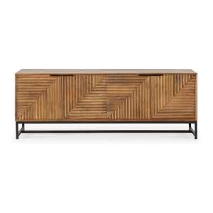 TV stolek z mangového dřeva v přírodní barvě 160×58 cm Nereida – Marckeric