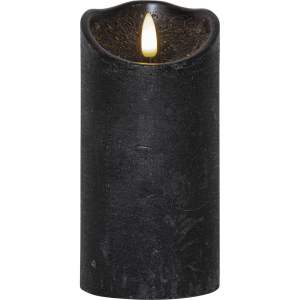 Černá vosková LED svíčka Star Trading Flamme Rustic, výška 15 cm