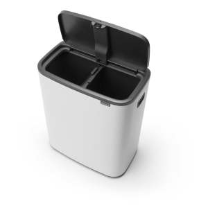 Bílý dotykový ocelový odpadkový koš na tříděný odpad 2×30 l Bo Touch Bin – Brabantia