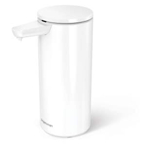 Bílý bezdotykový kovový dávkovač mýdla 414 ml – simplehuman