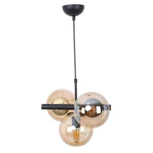Žluto-černé závěsné svítidlo se skleněným stínidlem ø 15 cm Cascade – Squid Lighting