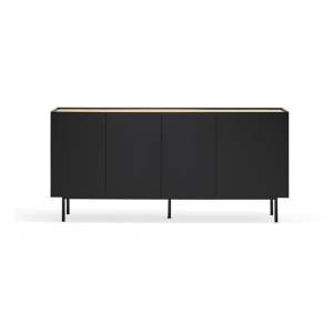Černá nízká komoda v dekoru dubu 165×78 cm Arista – Teulat