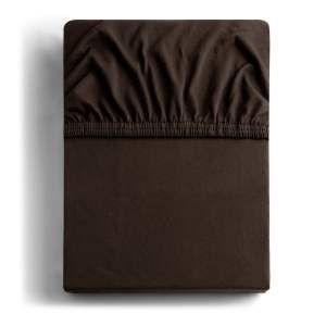Tmavě hnědé napínací prostěradlo jersey 200×200 cm Amber – Restilo