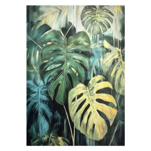Obraz s ručně malovanými prvky 70×100 cm Monstera – Styler