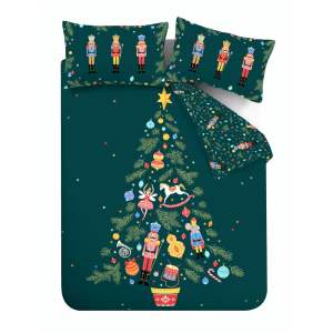 Tmavě zelené povlečení na jednolůžko 135×200 cm Nutcracker – Catherine Lansfield