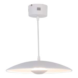 Bílé LED závěsné svítidlo s kovovým stínidlem Lund – Candellux Lighting