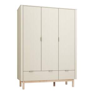Krémová dětská šatní skříň 144×52 cm Miloo – Pinio