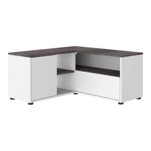 Šedo-bílý TV stolek v dekoru betonu 90×45 cm Angle – TemaHome