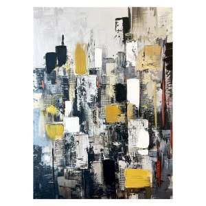 Obraz s ručně malovanými prvky 70×100 cm Cityscape – Styler