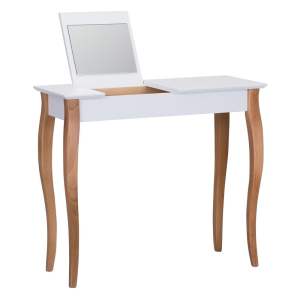 Bílý toaletní stolek se zrcadlem Ragaba Dressing Table, délka 85 cm