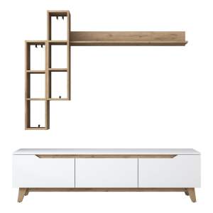 TV sestava v dekoru ořechu v bílo-přírodní barvě 180×49 cm Linh – Kalune Design