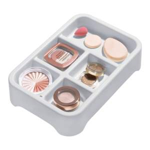 Šedý organizér na šperky iDesign Eco Bin 5, 28,12 x 19,23 cm