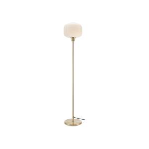 Bílá stojací lampa s konstrukcí ve zlaté barvě Markslöjd Sober