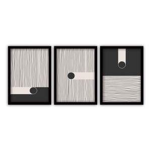 Sada 3 obrazů v černém rámu Vavien Artwork Black 35 x 45 cm