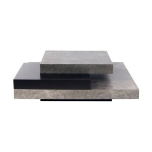 Černo-šedý konferenční stolek v dekoru kamene 90×90 cm Slate – TemaHome