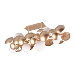 Stropní svítidlo se skleněným stínidlem ve zlato-bílé barvě 76×22 cm Bubble – Trio Select