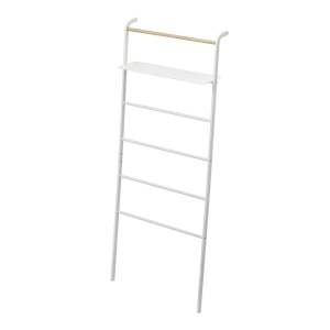 Bílý věšák s poličkou YAMAZAKI Tower Ladder