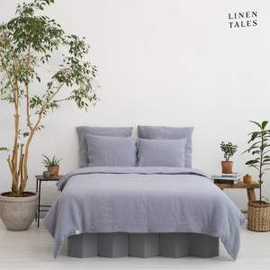 Světle šedé povlečení na jednolůžko z konopného vlákna 135×200 cm – Linen Tales