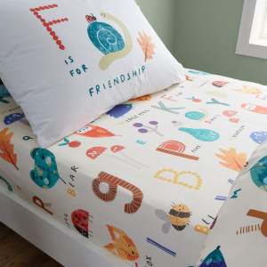 Napínací dětské prostěradlo do postýlky 70×140 cm Woodland Alphabet – RHS