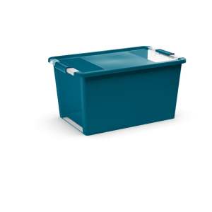Plastový úložný box s víkem v petrolejové barvě 55x35x28 cm Bi-Box – KIS