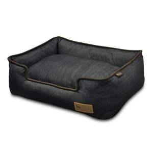 Tmavě modrý pelíšek pro psa 100×75 cm Lounge Bed Denim Medieval Blue / Dark Chocolate L – P.L.A.Y.