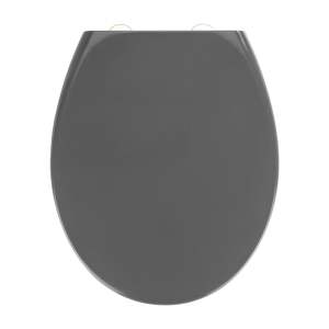 Tmavě šedé WC sedátko se snadným zavíráním Wenko Samos, 44,5 x 37,5 cm
