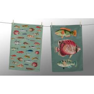 Utěrky v sadě 2 ks 47×65 cm Fish in the Ocean – Really Nice Things