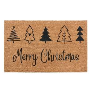 Rohožka s vánočním motivem z kokosového vlákna 45×75 cm – Hanse Home