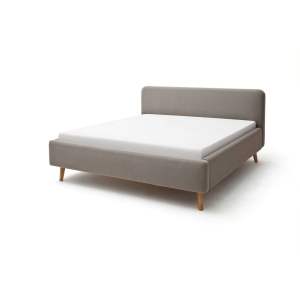 Šedohnědá čalouněná dvoulůžková postel 180×200 cm Mattis – Meise Möbel