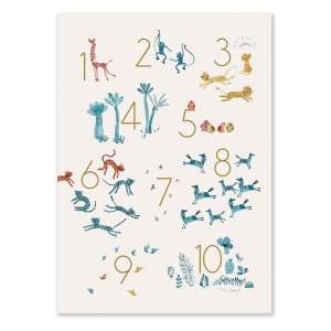 Dětský obrázek 50×70 cm Numbers – Moulin Roty