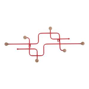 Červený kovový nástěnný věšák 60,5 cm Metro – PT LIVING