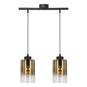 Černé závěsné svítidlo se skleněným stínidlem ø 10 cm Aspra – Candellux Lighting