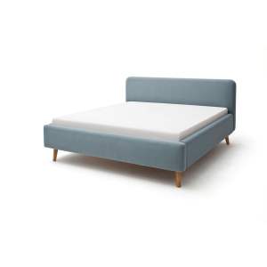 Modrošedá čalouněná dvoulůžková postel 180×200 cm Mattis – Meise Möbel