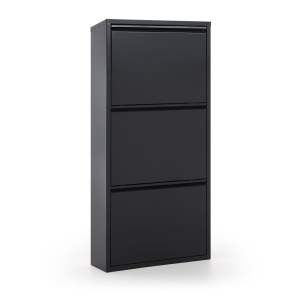 Antracitový kovový výklopný botník Rox – Kave Home