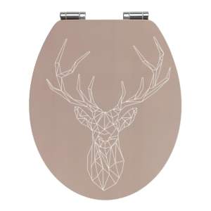 WC sedátko z bambusu a dřevovláknité desky Wenko Stag, 44 x 37,5 cm
