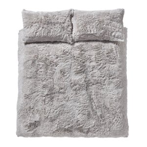 Šedé prodloužené povlečení na dvoulůžko 230×220 cm Cuddly Deep Pile – Catherine Lansfield