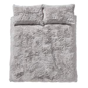 Šedé prodloužené povlečení na dvoulůžko 230×220 cm Cuddly Deep Pile – Catherine Lansfield