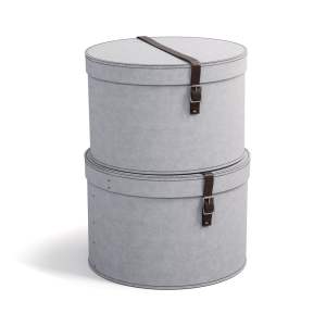 Světle šedé kartonové úložné boxy s víkem v sadě 2 ks ø 37,5×25,5 cm Rut – Bigso Box of Sweden