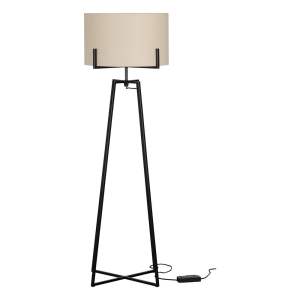 Béžová stojací lampa s textilním stínidlem (výška 160 cm) Holly – WOOOD