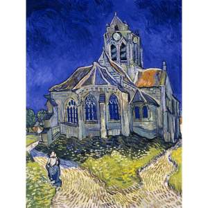 Obraz – reprodukce 50×70 cm The Church at Auvers, Vincent van Gogh – Fedkolor
