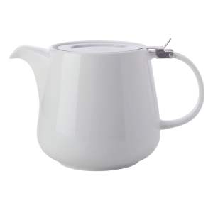 Bílá porcelánová čajová konvice se sítkem Maxwell & Williams Basic, 600 ml