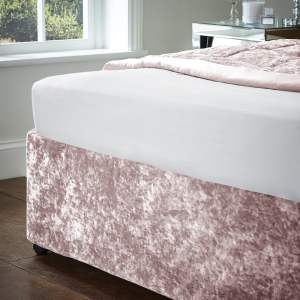 Růžový napínací sametový potah na rám postele 152×198 cm Crushed Velvet – Catherine Lansfield