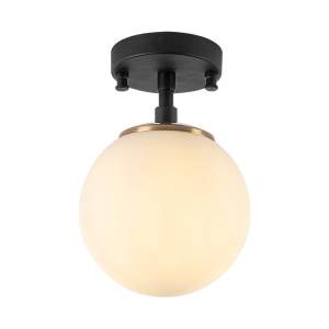 Černobílé stropní svítidlo se skleněným stínidlem ø 15 cm Atmaca – Opviq lights